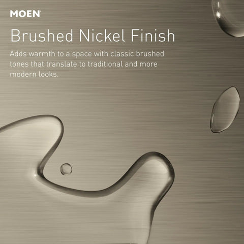Brushed nickel finish detail demonstrating the texture of the Preston Collection 7 Inch Hand Towel Ring in Spot Resist Brushed Nickel.