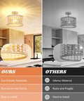 Oak Wood Beaded Chandelier Farmhouse Boho Flush Mount Light With Rustic Charm Two Lights E26 Base compared with competitors