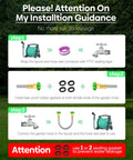 Installation guide for Sturdy Metal Garden Hose 2 Ft With Female To Female Connector, showing connection steps and gasket usage.