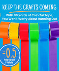 Colorful Duct Tape Multipack With 6 Colors And 15 Yards Each 2 Inch Wide For Arts And Crafts Projects Labeling Gift Wrapping