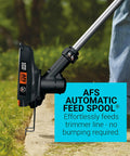 40V Max Cordless String Trimmer And Edger With Telescoping Pole Two In One Weed Wacker For Lawn Care PowerCommand Dial For Maximum Power Or Runtime Battery And Charger Included Lightweight And Easy To Maneuver For Yard Work edging along sidewalk