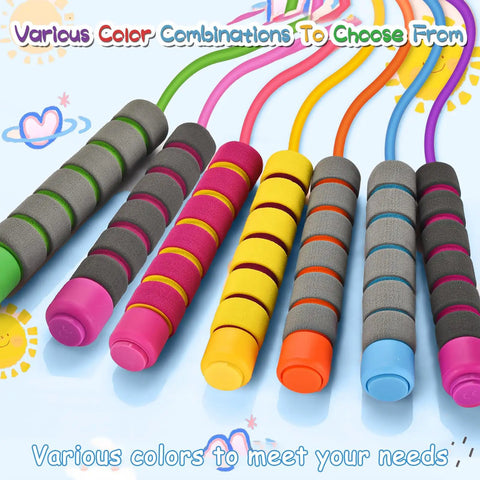 Colorful Kids Jump Rope For 8 To 12 Year Olds Safe Non Toxic PVC Rope With No Tangle Easy Grip Durable Lightweight Kids Jump Rope