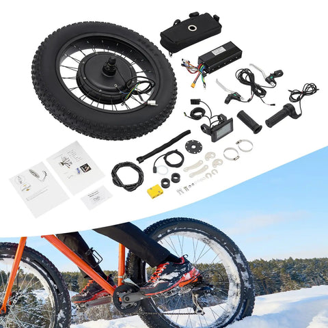Beefed Up 48V 1500W Electric Bicycle Conversion Kit With 20 Inch Rear Hub Wheel, Pedal Assist Sensor And LCD Display components