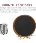 Heavy Duty Furniture Sliders For Hardwood Floors And Carpets 100 Pack Eva Moving Pads, black round slider on cracked ground.