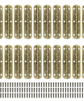 Bronze 65mm Long Folding Hinge Set For Wooden Boxes And Cabinets, 20 Pcs 180 Degree Hinges With Screws, Iron Construction