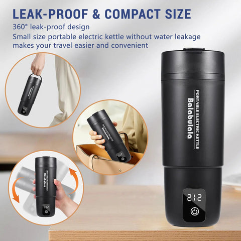 Travel Electric Kettle With Six Temperature Presets From 113 To 212 Fahrenheit, Portable Water Boiler, leak-proof design
