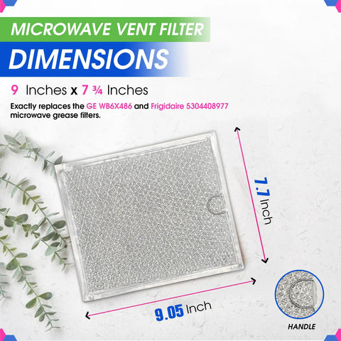 Over The Range Microwave Vent Filter Replacement 9 X 7.72 Inch Aluminum Mesh Grease Screen Hood Vent Filter 2 Pack Traps Grease And Odors While Keeping Airflow Strong