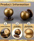 24 Pack 1 Inch Round Solid Vintage Antique Brass Cabinet Knobs Pulls For Cabinets And Drawers With Screws Included Ball Knobs