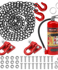RC Decoration Accessories Set With Metal Tow Hooks Winch Hook And Trailer Chain Fire Extinguisher Style For One Tenth Scale Crawlers
