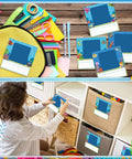 Ocean Themed Photo Nameplates For Desks 48 Pack Self Adhesive Name Tags With Photo Space on desk and storage bins