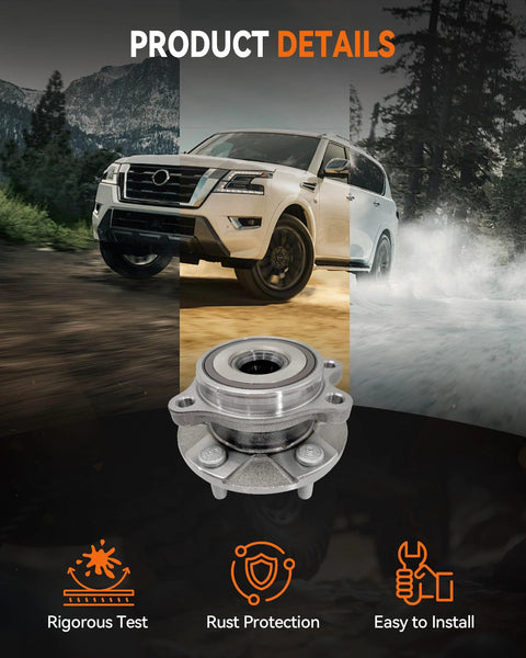 Front wheel bearing hub assembly 5 lug with encoder ABS ready to roll, compatible with Lexus and Toyota models