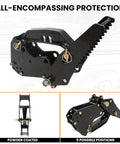 Beefy Universal Backhoe Thumb Excavator Attachment For Three Point Two Five Inch Boom Width Bolt On Heavy Duty Steel Black