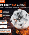 Four Jaw Lathe Chuck Three Point Seven Five Inch Diameter Self Centering Tool For Lathe And Milling Machines showcasing 45# steel material.