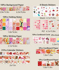 Starter Scrapbook Kit With Aesthetic Ephemera And Junk Journal Supplies Featuring papers, stickers, and cards for DIY crafts