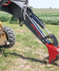 Heavy Duty Skid Steer Backhoe Attachment With 12 Inch Bucket And 6 Foot 8 Inch Digging Reach Plug And Play Steel Quick Attach Plate
