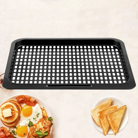 Replacement Nonstick Cooking Rack Tray Set For 10 Quart Air Fryers Like Instant Vortex Plus And Innsky, carbon steel