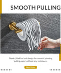 Brushed Dark Gold Stainless Steel Toilet Paper Holder With Round Arm Design, SUS304 Wall Mount TP Hanger in use