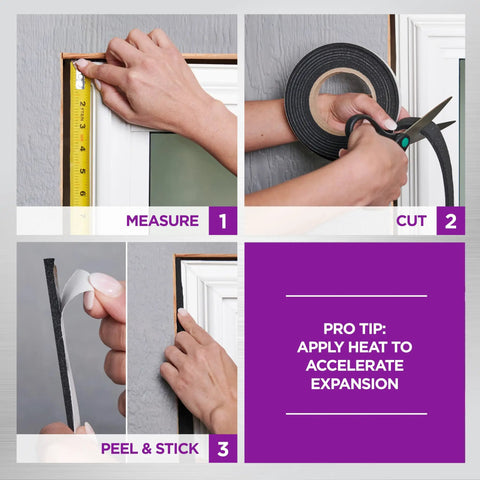 Step-by-step guide to applying Expandable Foam Platinum Weatherseal for Uneven Gaps Black Window Seal and Weatherstripping