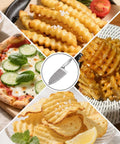 NOVANO stainless steel crinkle cutter for wavy fries; handheld chopper for potatoes, carrots and fruit