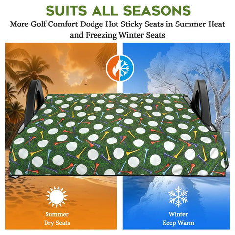 Hella Comfy Golf Cart Seat Covers Smooth Daily Ride Towel Blanket with golf tee and ball design for year-round use.