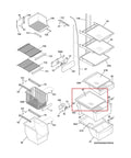 Upper Crisper Pan Cover Replacement For Frigidaire Refrigerators Fits 240350702 illustration detailing placement