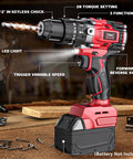 Heavy Hitter Cordless Drill Compatible With Milwaukee 18V Tool Only showing 20 torque settings and keyless chuck for versatile use.