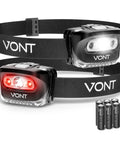 LED Headlamp Set With Red Light And 7 Modes, IPX5 Waterproof, Batteries Included, 2 Pack, Great For Running Camping Hiking Fishing And Jogging, Lightweight Headlamps For Adults And Kids, Your Go To Night Light For Any Adventure.