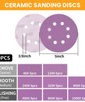 5 Inch Sander Foam Pad Set With 4 Pads And 5 Inch Ceramic Sanding Discs 80 To 1000 Grit 40 Pieces, Hook And Loop Backing Pad