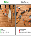 Heavy Duty Slatwall Hooks 24 Pack Set For Garage Shed And Workshop Metal Wall Hangers In 4 6 And 8 Inch Sizes For Slat Wall Panels Tools Organization Durable Black Finish, tools organized on slatwall hooks