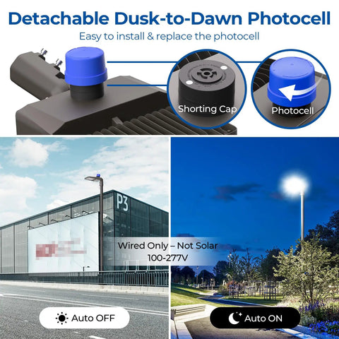Beefy LED Parking Lot Light Outdoor 240W Shoebox Flood Light 30000LM 5000K ETL Listed IP65 Dusk To Dawn Arm Mount detail