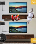 Comparison of TV signal quality before and after using Ground Loop Isolator 2 Pack for TV Cable and Antenna Hum Buzz Noise Eliminator.