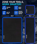 Magnetic Tool Mat Set With Four Magnetic Pads, 40 Pound Capacity, PVC material, various sizes for tool organization.