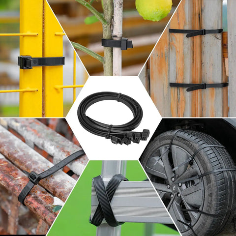 Heavy Duty 24 Inch Zip Ties With 400 Lb Tensile Strength used for fastening on various surfaces indoors and outdoors