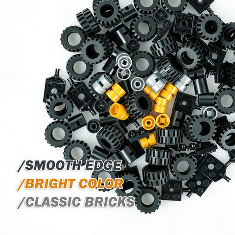 100 Piece Wheels And Axles Building Set For Cars And Robots Totally Boss Compatible With Major Brick Brands scattered parts