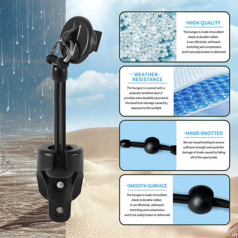 Sun Shade Replacement Parts Kit With Heavy Duty Reinforced Tie Downs And End Caps With Rings in rain and sand weatherproof setup