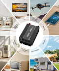 Tailgate Tested 2000W Power Inverter DC To AC Converter 12V To 110V With Three AC Outlets For RV Truck Camping And Home Emergency Backup Peaking At 4000W Watts Solid Build Keep Yo Gear Juiced On Long Haul Drives Heavy Duty Portable in use with various appliances.