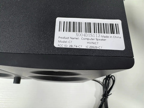 Close-up of Dual Mode Two Point Zero Studio Monitors For Near Field Music Production Bluetooth Five Point Three Bookshelf Speakers with label