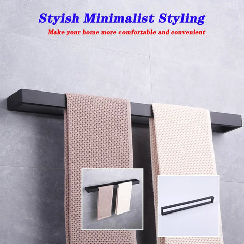24-Inch Dope Matte Black Bathroom Towel Bar Stainless Steel Towel Rack Wall Mount for a Slick Modern Bath Upgrade