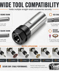5/8-11 Angle Grinder Extension Shaft Adapter Set With ER16 Collets for versatile tooling compatibility and applications.