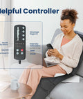 Woman using Full Body Massage Mat With Heat And Vibration Ten Motors Four Heating Zones 30 Minute Auto Shut Off Relaxation Pad