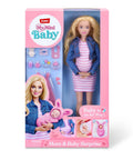 Kicksit Real With This Super Squishy Mom And Baby Surprise Playset Featuring A Drop Down Belly Reveal Fresh Nurture Kit For Smooth Role Play Brittany Baby Pack For Laid Back Vibes And Major Empathy Fun in colorful box with accessories.