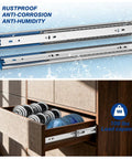 Soft Close Drawer Slides 20 Inch, 5 Pairs, Ball Bearing Full Extension, Heavy Duty Steel Side Mount Rails for Kitchen Cabinets