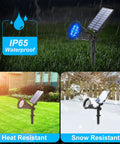 Blue Solar Spotlight Kit Outdoor Waterproof Garden Lights with Auto On Off and 180 Degree Adjustable Spotlight and Panel