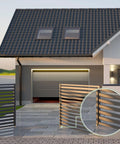 Built Tough 1.9 Inch Sliding Gate Wheels 4 Pack Smooth Operator 360 Degree Swivel V Groove Caster Pulleys mounted on outdoor gate.