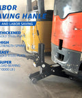 Beefy Hydraulic Forklift Jack With 10,000 Lb Capacity lifting forklift in industrial setting.