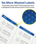 Round Printable Labels 300 Pack 2.5 Inch Matte White Stickers For Laser And Inkjet Printers With Sure Feed Tech showing grip strip.