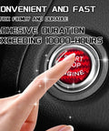 Hand pressing red Carbon Fiber Start Button Cover For Cars 25 To 26mm Universal Interior Ignition Button Trim