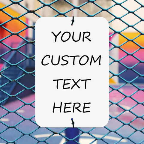 Kickass Heavy Gauge Aluminum Signs 4 Pack 18 By 12 Inches Sublimation Ready Metal Sheets For Dtf Printing Custom Crafting displayed on a fence.