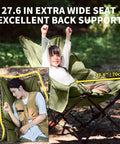 Oversized Padded Camping Chair With 27.6 Inch Wide Seat featuring a child sitting comfortably outdoors, showcasing excellent back support.