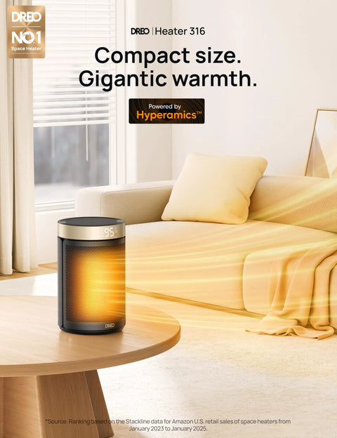 Portable Electric Space Heater With Thermostat And Remote Digital Display 12 Hour Timer 5 Modes 1500W PTC Ceramic Fast Heat